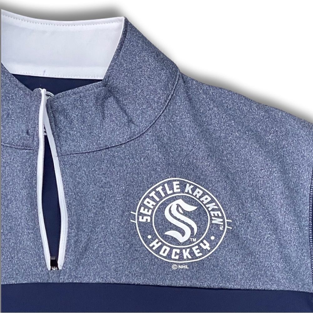 Seattle Kraken NHL Branded Iconic Defender Men’s 1/4 Zip - Picture 2 of 10